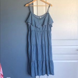 Old Navy cold shoulder chambray midi dress XL